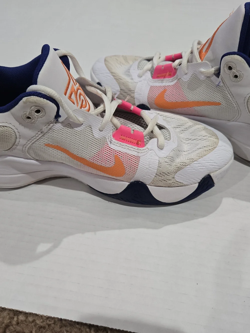 Nike Giannis Immortality 2 White Deep Royal Blue Pink Size 6Y